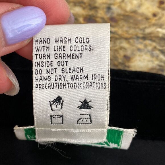 The Quacker Factory embroidered black velvet cotton jacket Y2K size M - Picture 8 of 10